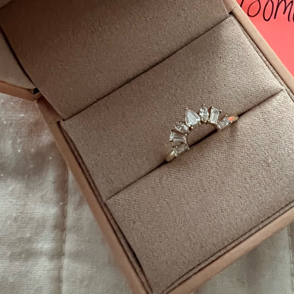 Curved Diamond Wedding Band